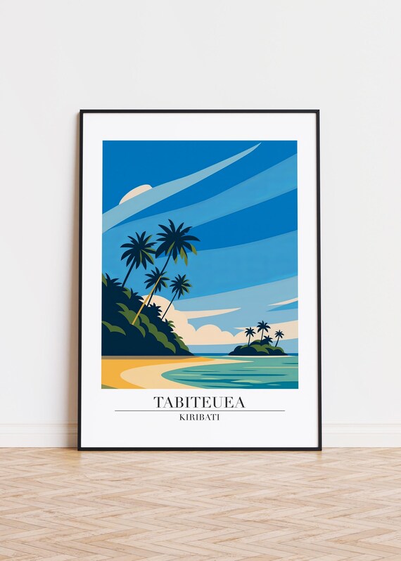 Tabiteuea Kiribati Minimalist Travel Poster