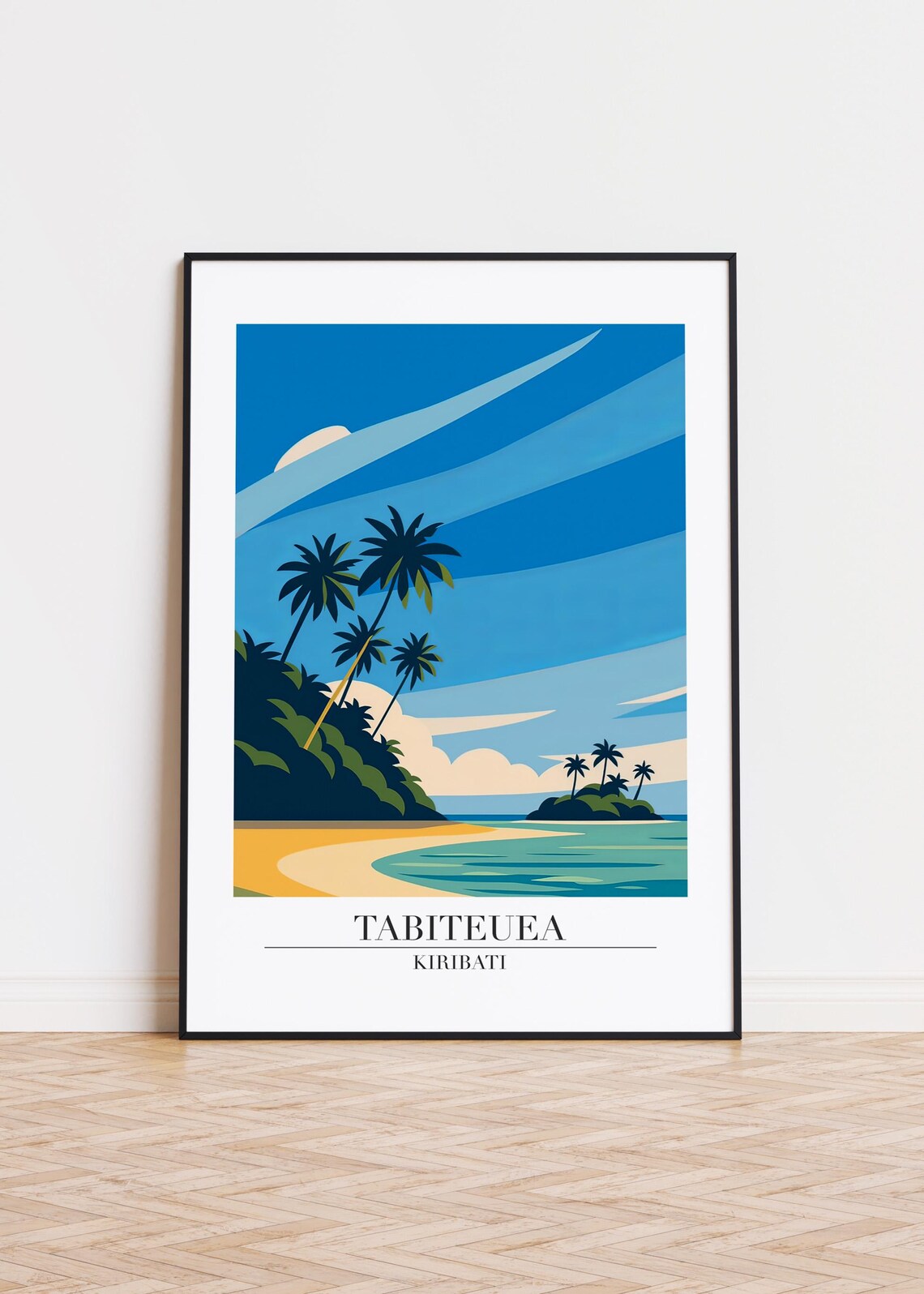 Tabiteuea Kiribati Minimalist Travel Poster