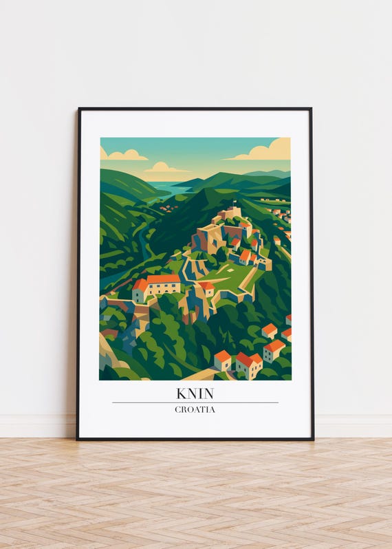 Knin Croatia Poster, City Skyline Art Print