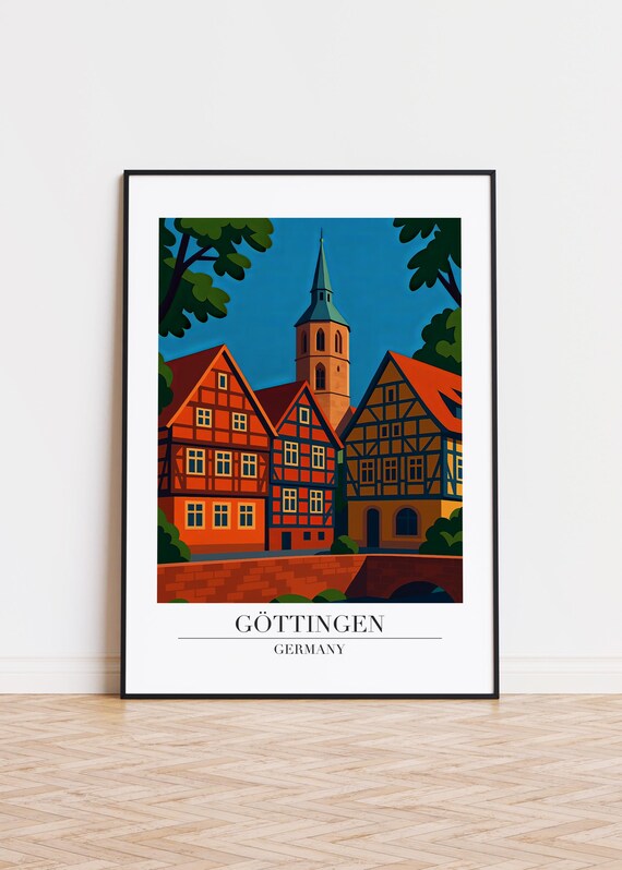 Gttingen Germany Poster City Illustration Art Print