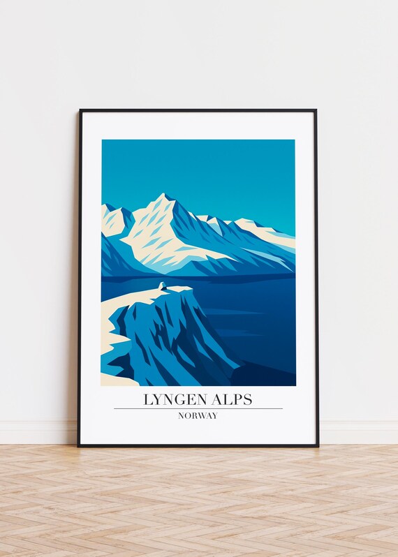 Lyngen Alps Print Norway Illustration Art Semigloss Finish