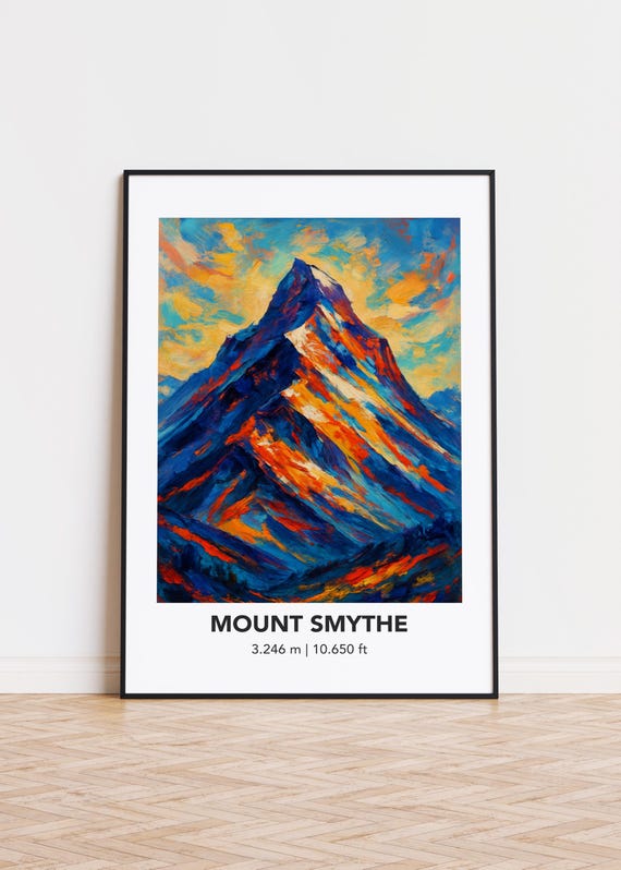 Mount Smythe Mountain Art Poster Modern Oil Painting Style Print