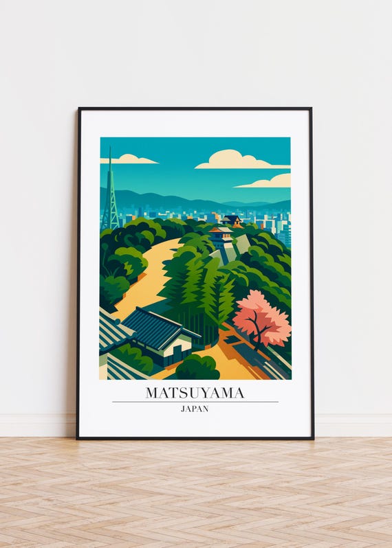 Matsuyama City Print Modern Minimalist Art Poster