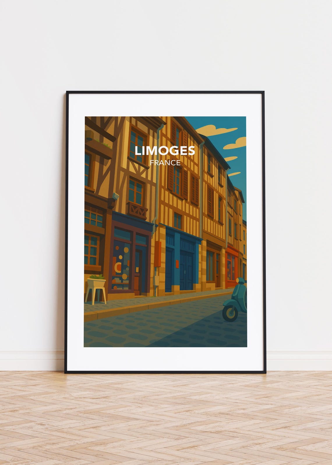 Limoges Cityscape Poster Modern Scandinavian Wall Art