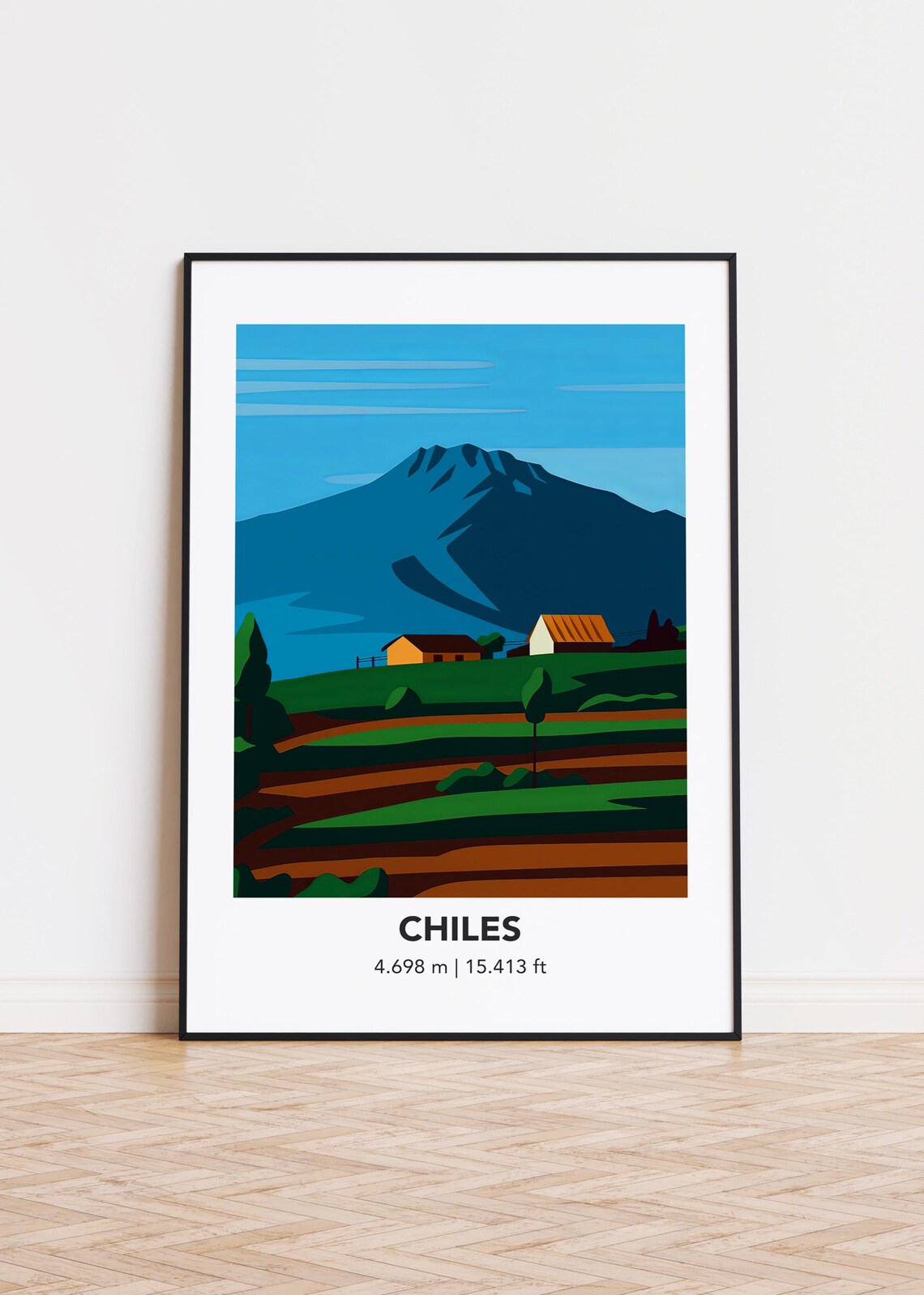 Chiles Cityscape Poster Modern Minimalist Art Print
