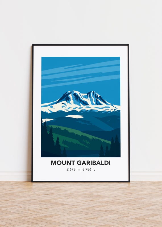 Mount Garibaldi Poster Modern Minimalist Mountain Art Print