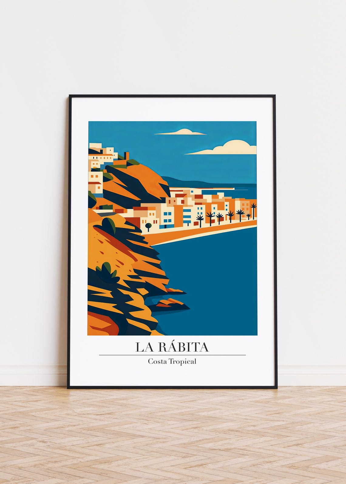 La Rábita Costa Tropical Coastal Town Beach Cove Travel Poster