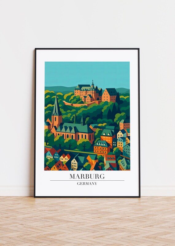Marburg Germany Poster City Illustration Art Print
