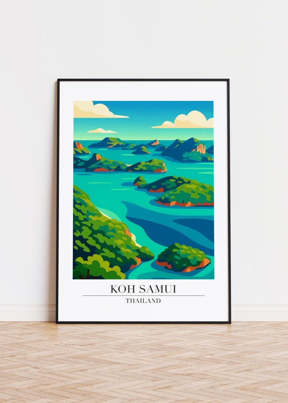 Koh Samui Travel Poster Modern Minimalist Art Print