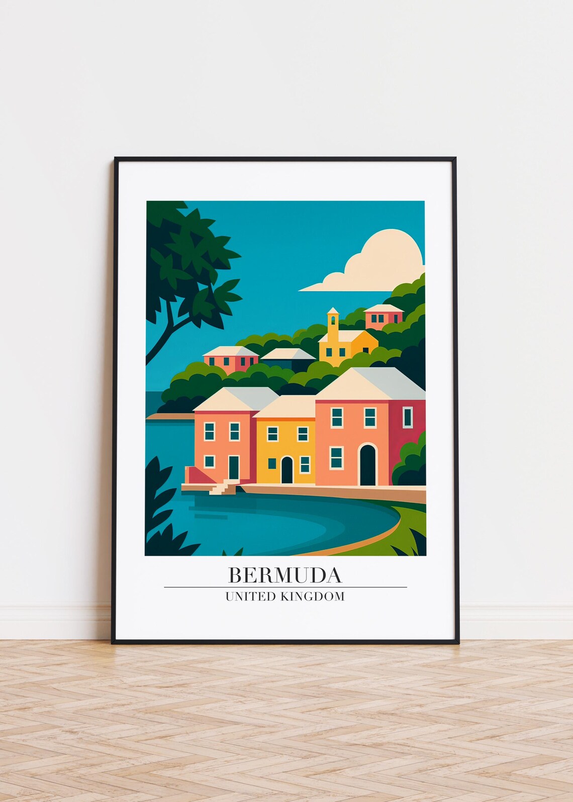 Bermuda Travel Poster, Modern Illustration
