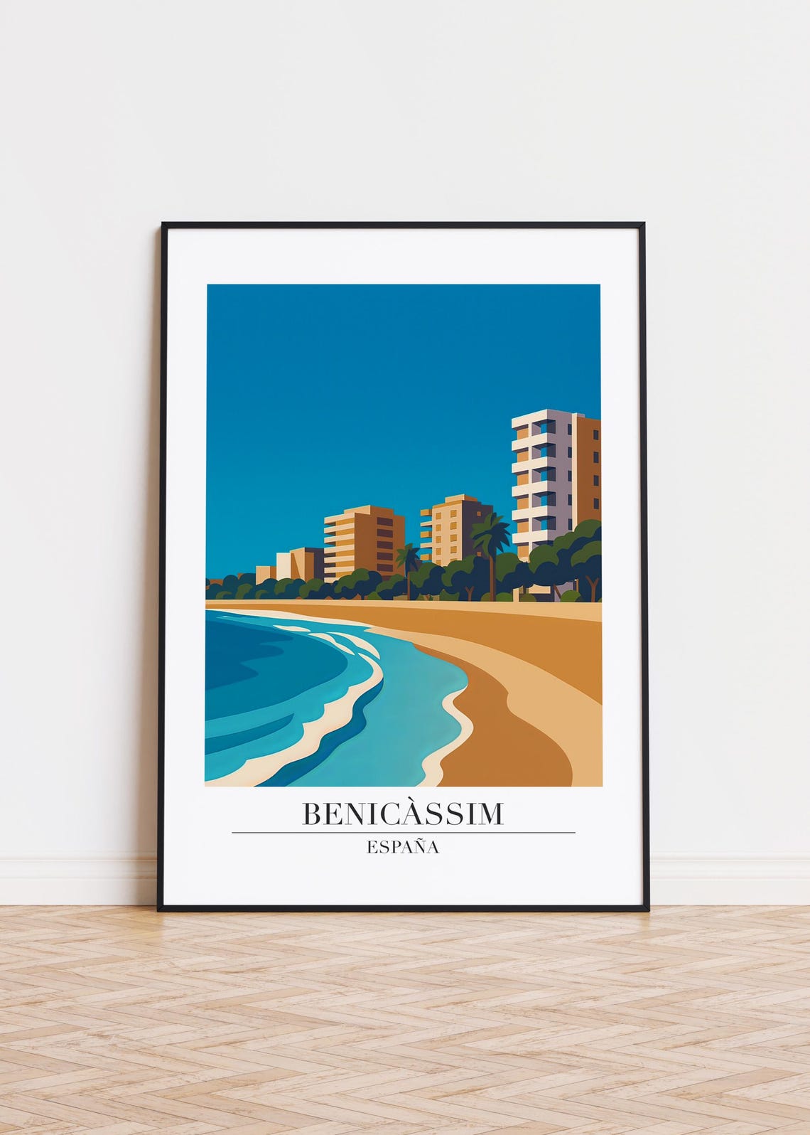 Benicssim Spain Modern Travel Poster