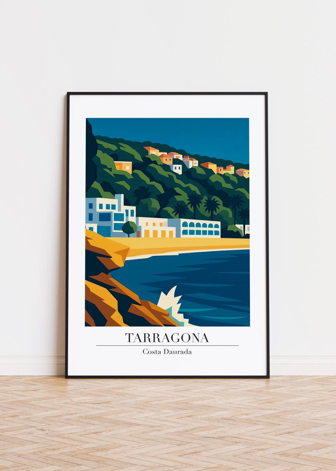 Tarragona Costa Daurada Rocky Coast Seaside Modern Travel Poster