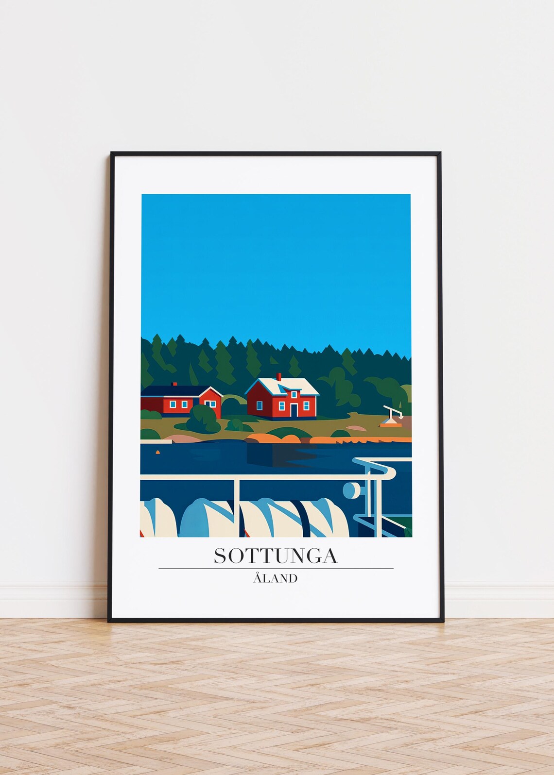 Sottunga Finland Poster, Modern Scandinavian Art