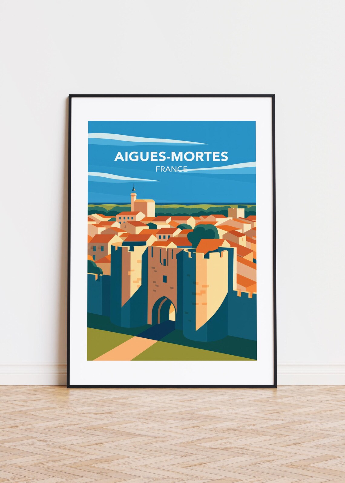 Aigues-Mortes France Minimalist Travel Poster