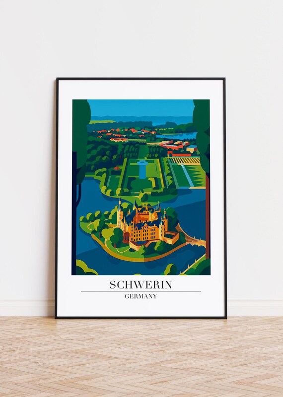 Schwerin Germany Poster City Illustration Art Print