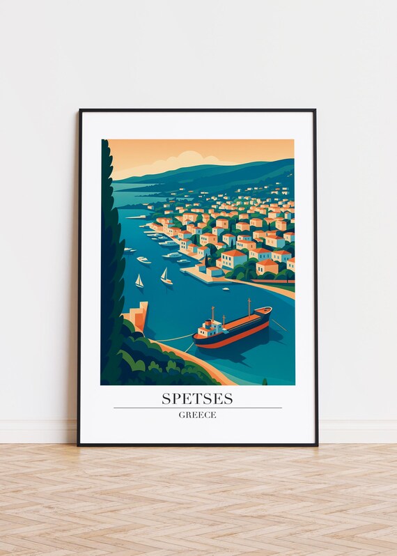Spetses Greece Modern Travel Poster