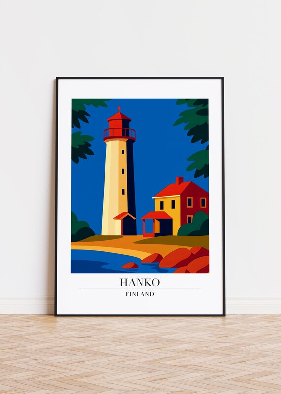 Hanko Finland Poster City Illustration Art Print