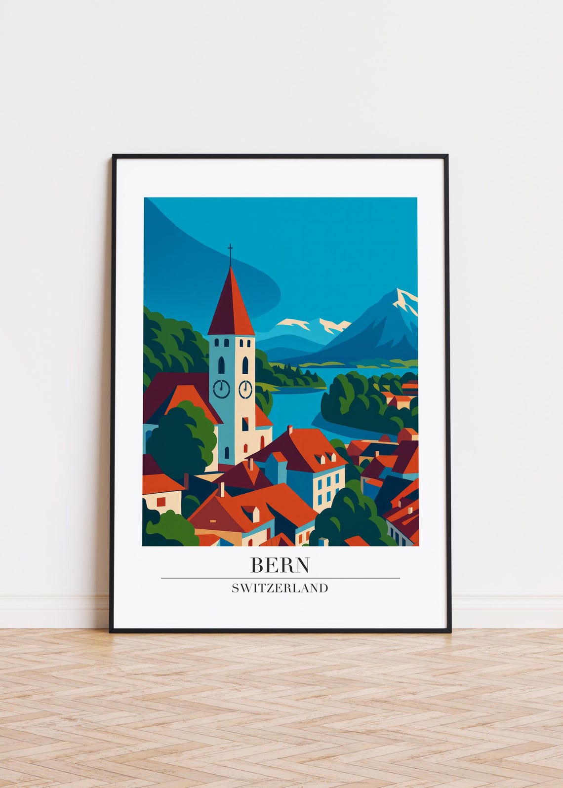 Bern Switzerland Poster City Skyline Art Print