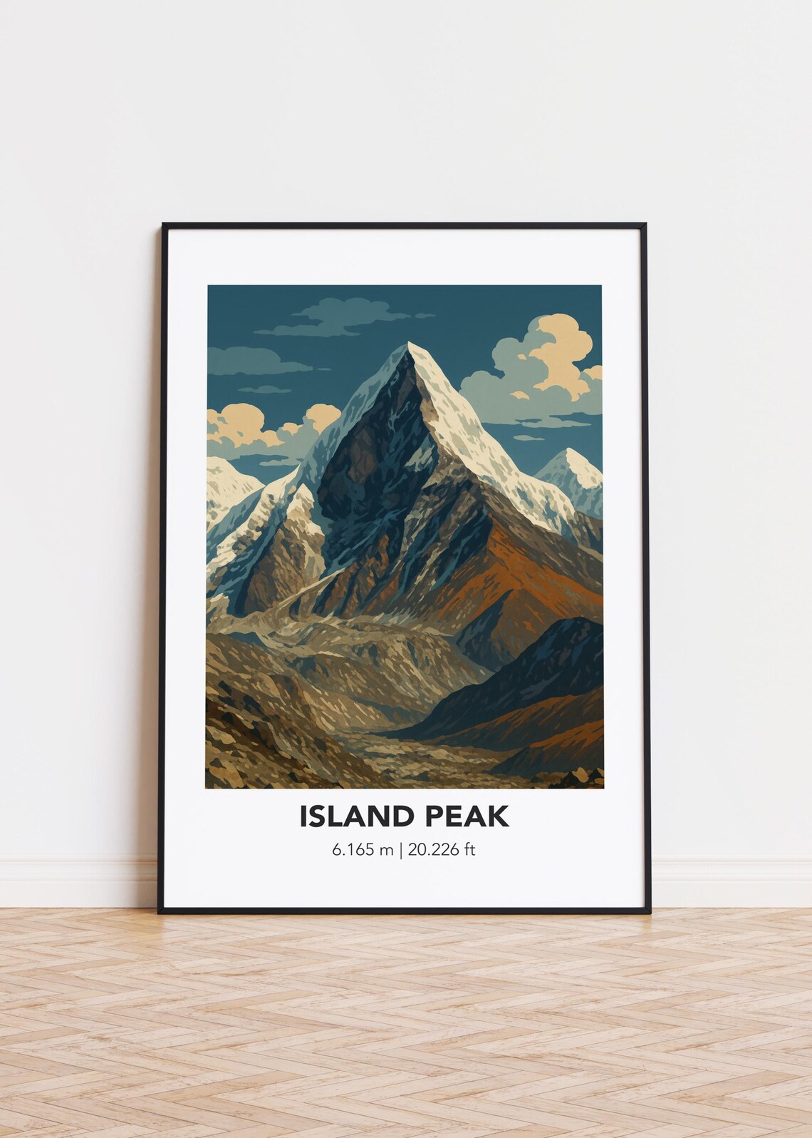 Island Peak Mountain Illustration Art Print