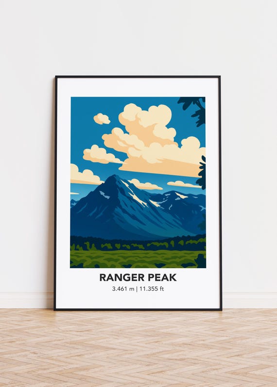 Ranger Peak Mountain Art Print Modern Minimalist Poster