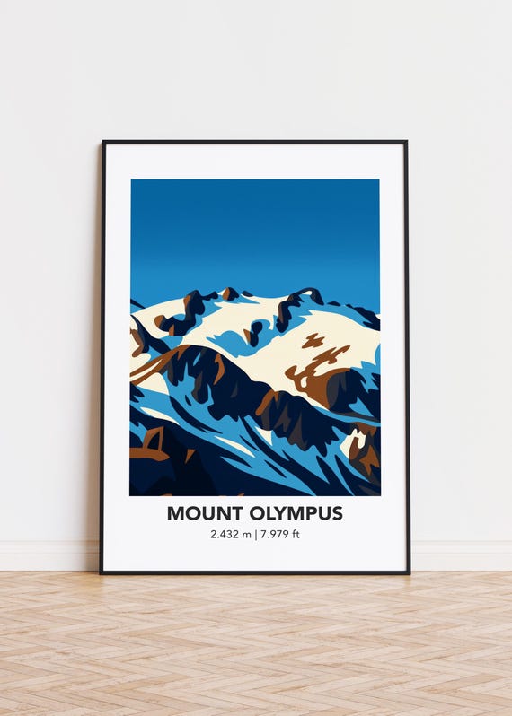 Mount Olympus Print Minimalist Mountain Art Poster