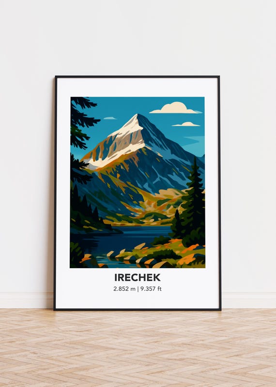 Minimalist Mountain Art Print Modern Irechek Poster