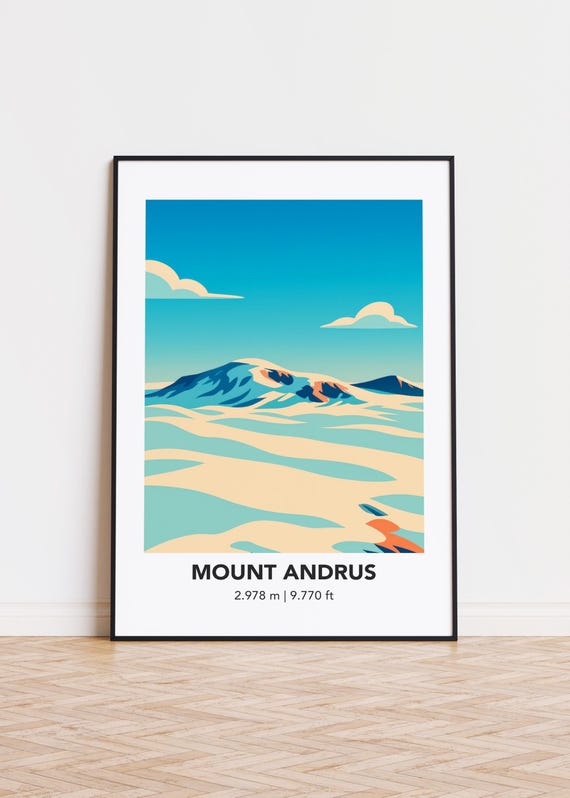 Mount Andrus Poster Mountain Print Modern Minimalist Art