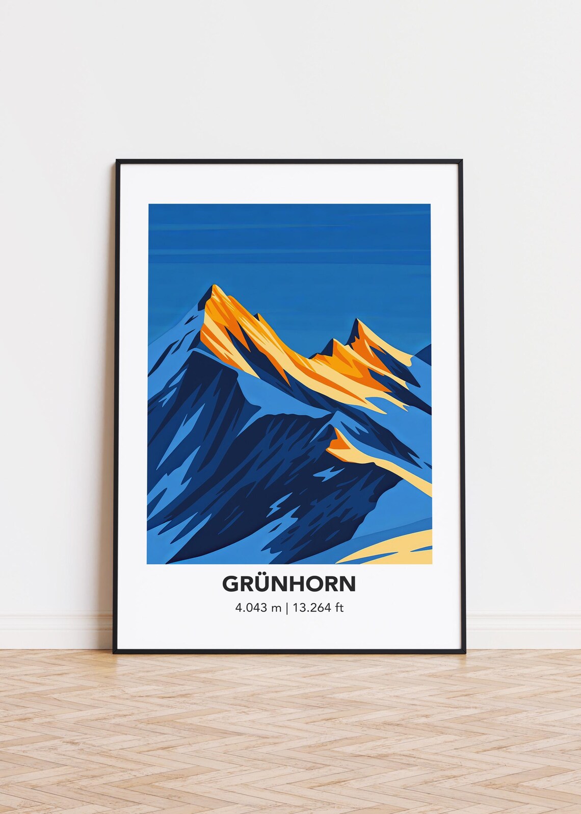 Grnhorn Mountain Illustration Art Print Modern Minimalist Poster
