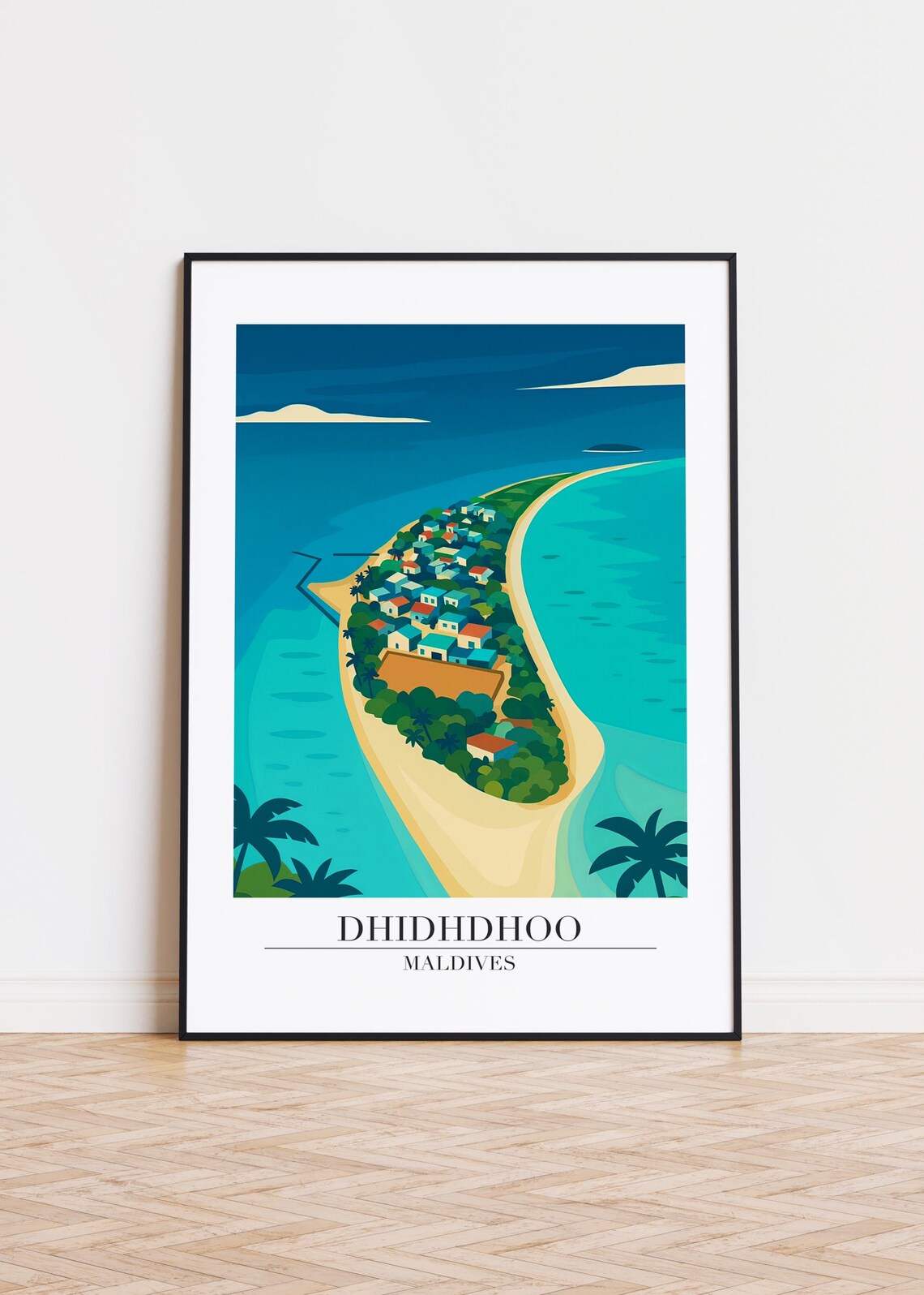 Dhidhdhoo Maldives City Illustration Poster Print