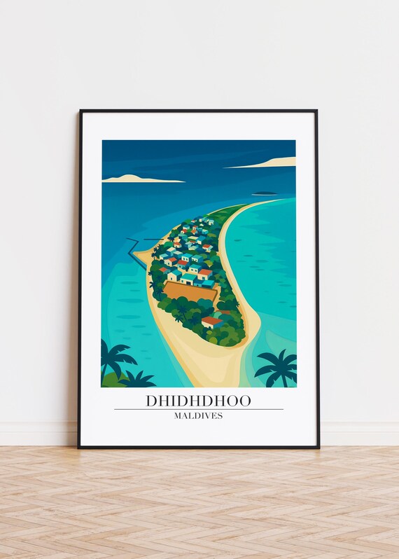 Dhidhdhoo Maldives City Illustration Poster Print