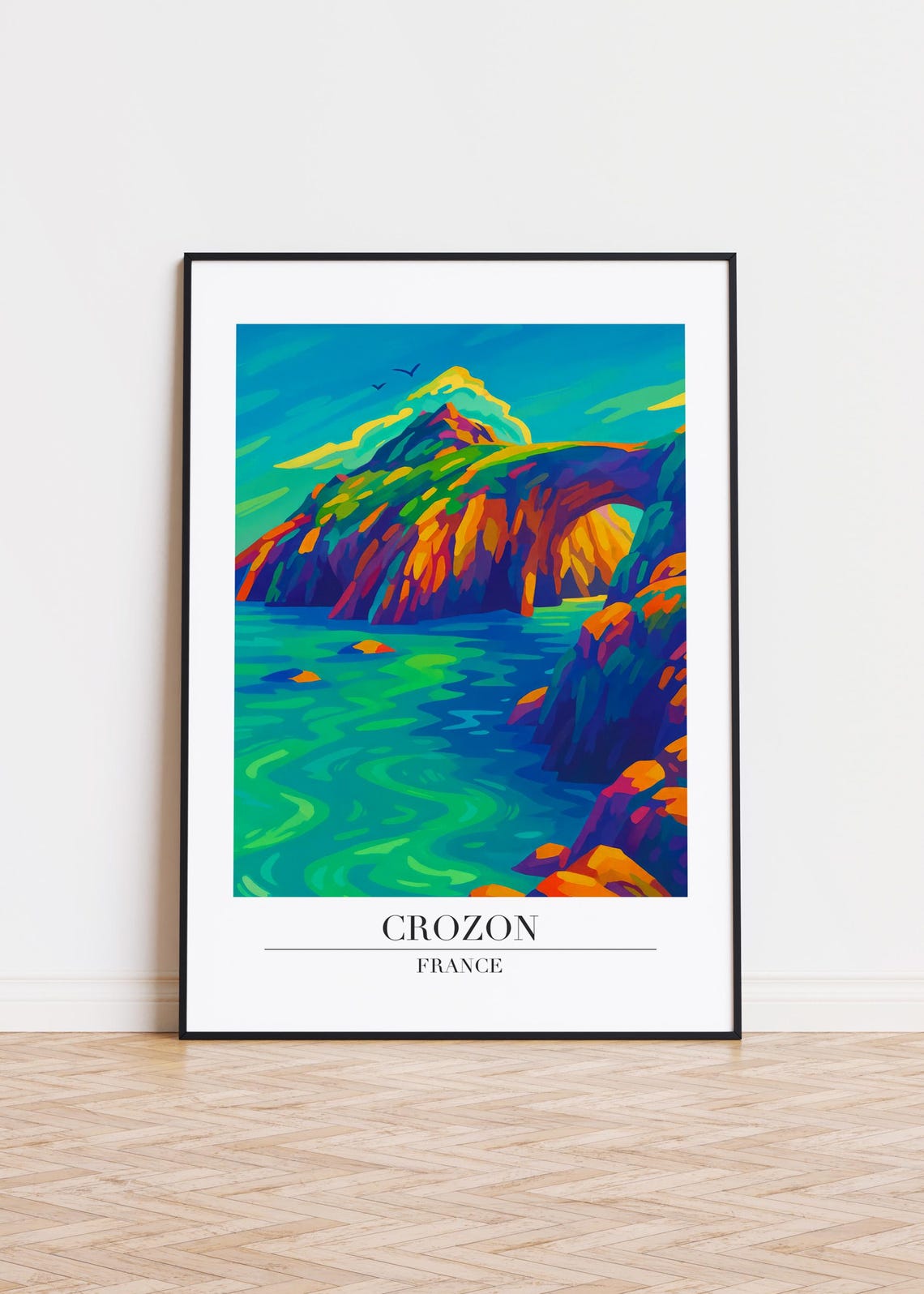 Crozon France Modern Travel Poster