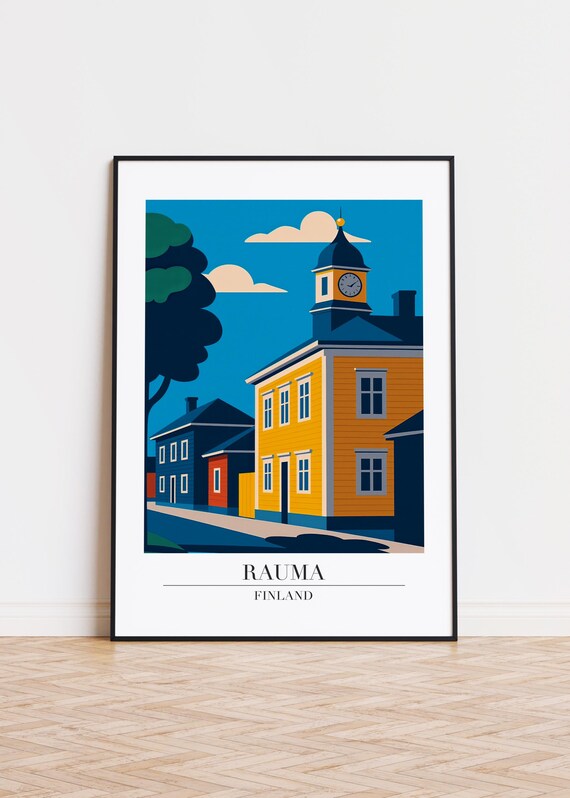 Rauma Finland Poster City Illustration Art Print
