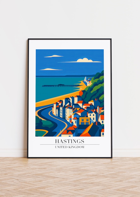 Hastings Uk Poster Modern City Illustration Art
