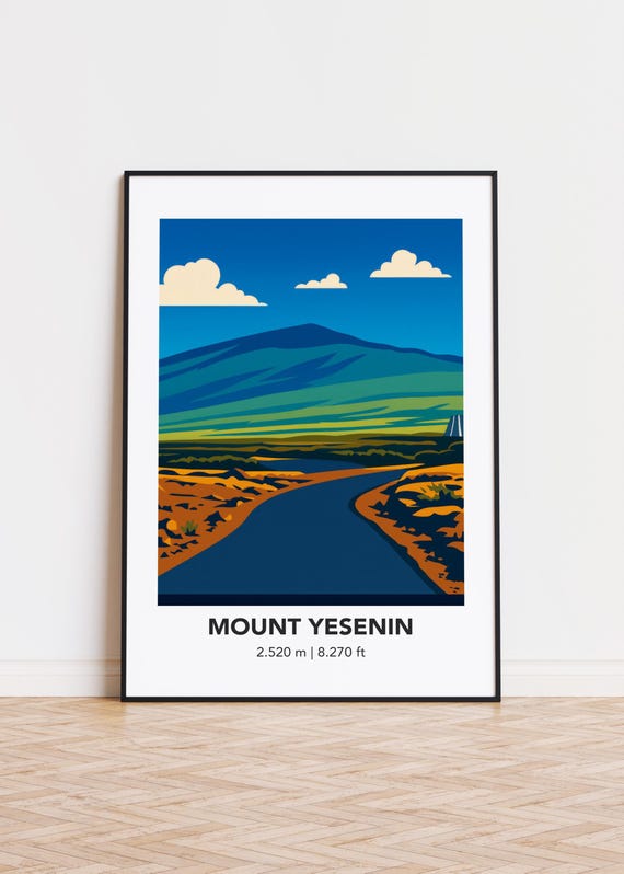Mount Yesenin Print Modern Minimalist Mountain Art Poster