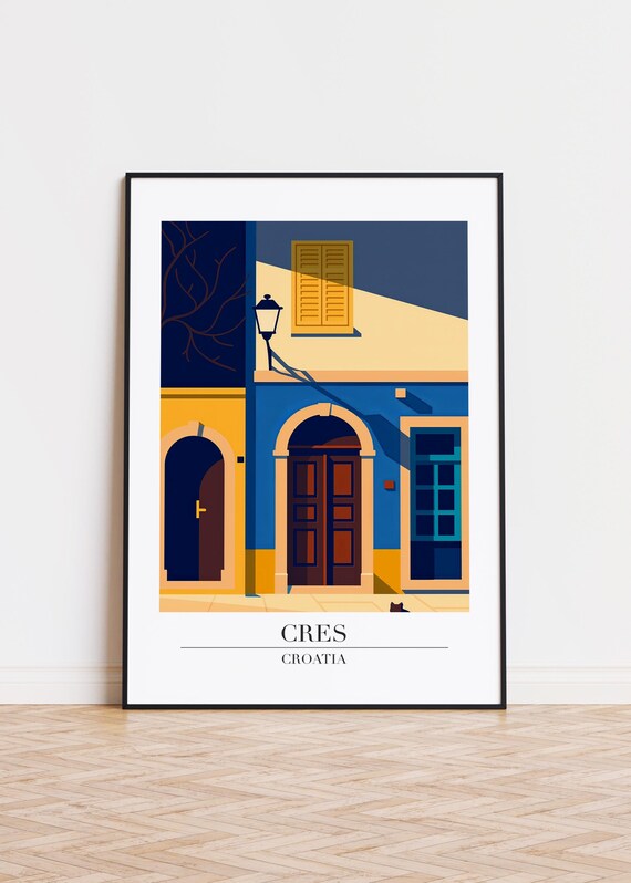 Cres Croatia Poster Modern City Illustration Art Print