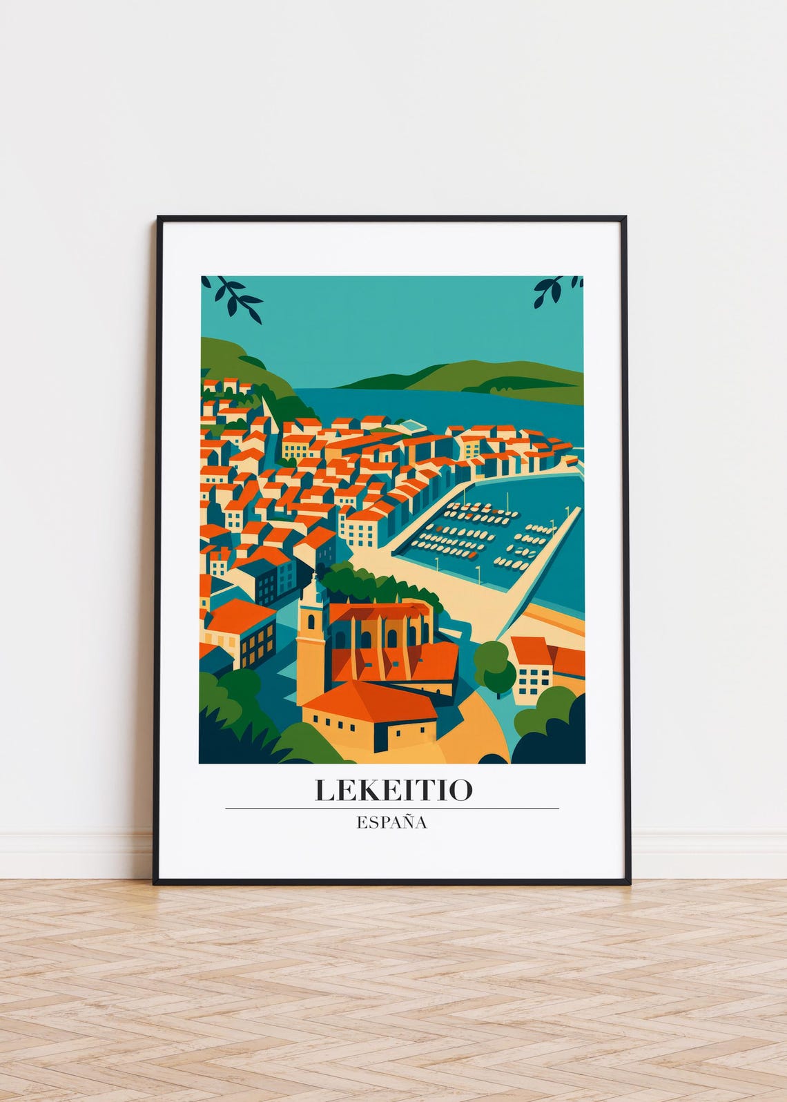 Lekeitio City Poster Modern Travel Art Print