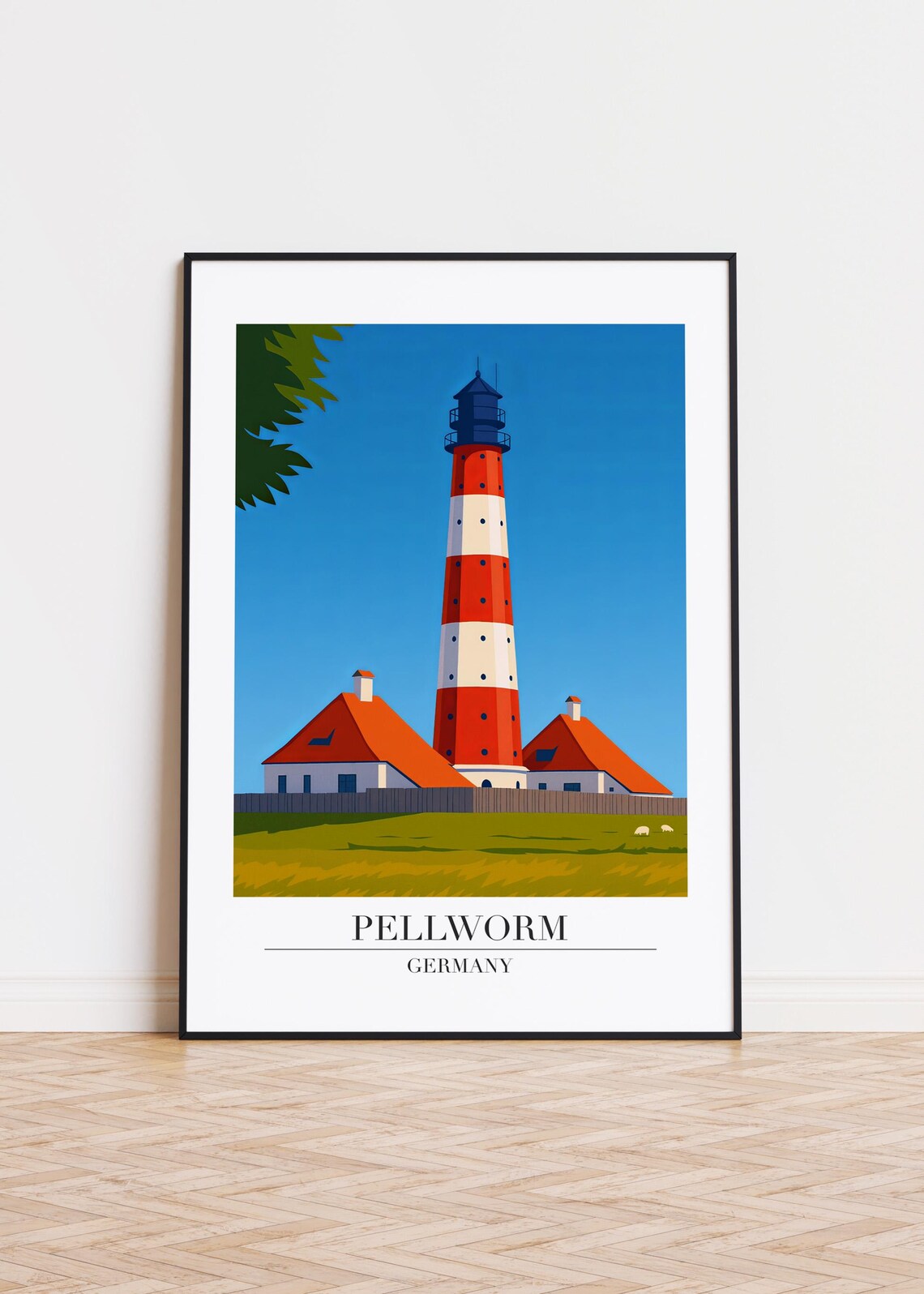 Pellworm Germany Modern Illustration Poster Print