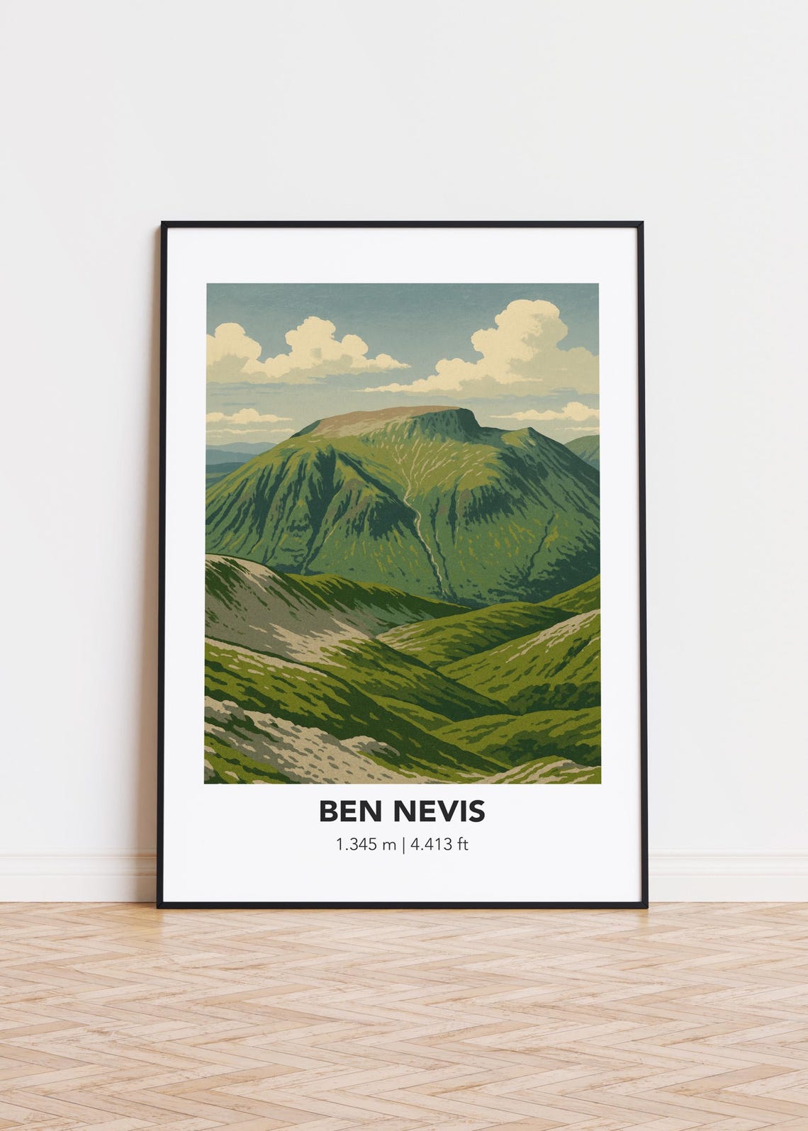 Ben Nevis Scotland Highest Green Summit Highland Mountain Poster