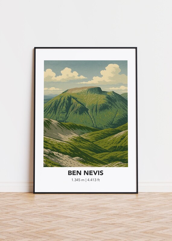 Ben Nevis Scotland Highest Green Summit Highland Mountain Poster