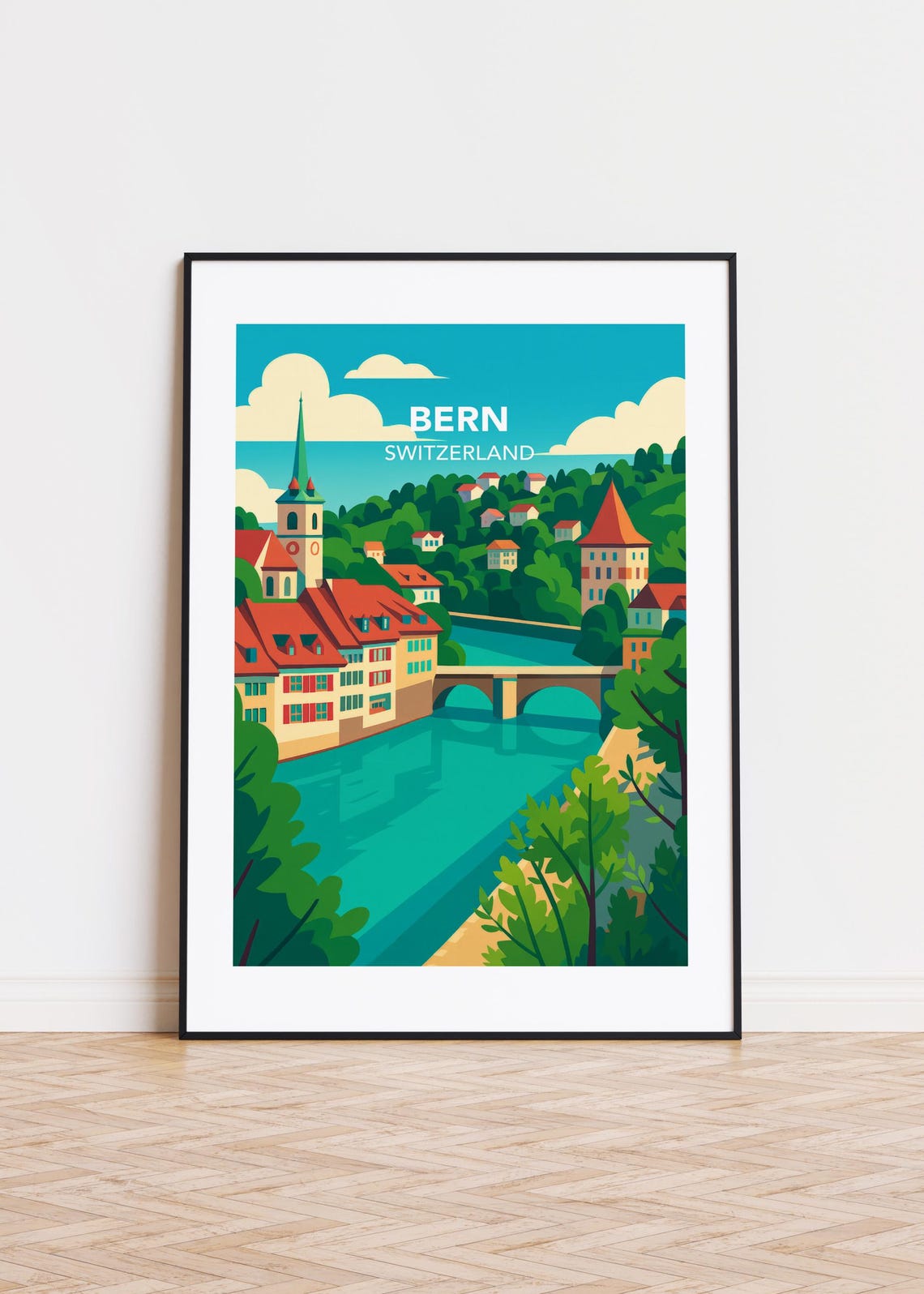 Bern Switzerland Poster Modern City Art Print