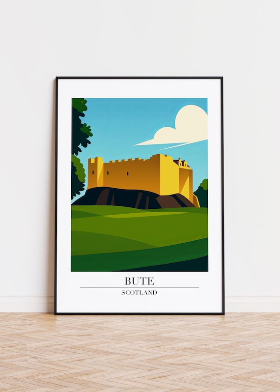 Bute Scotland Poster Modern City Illustration Art