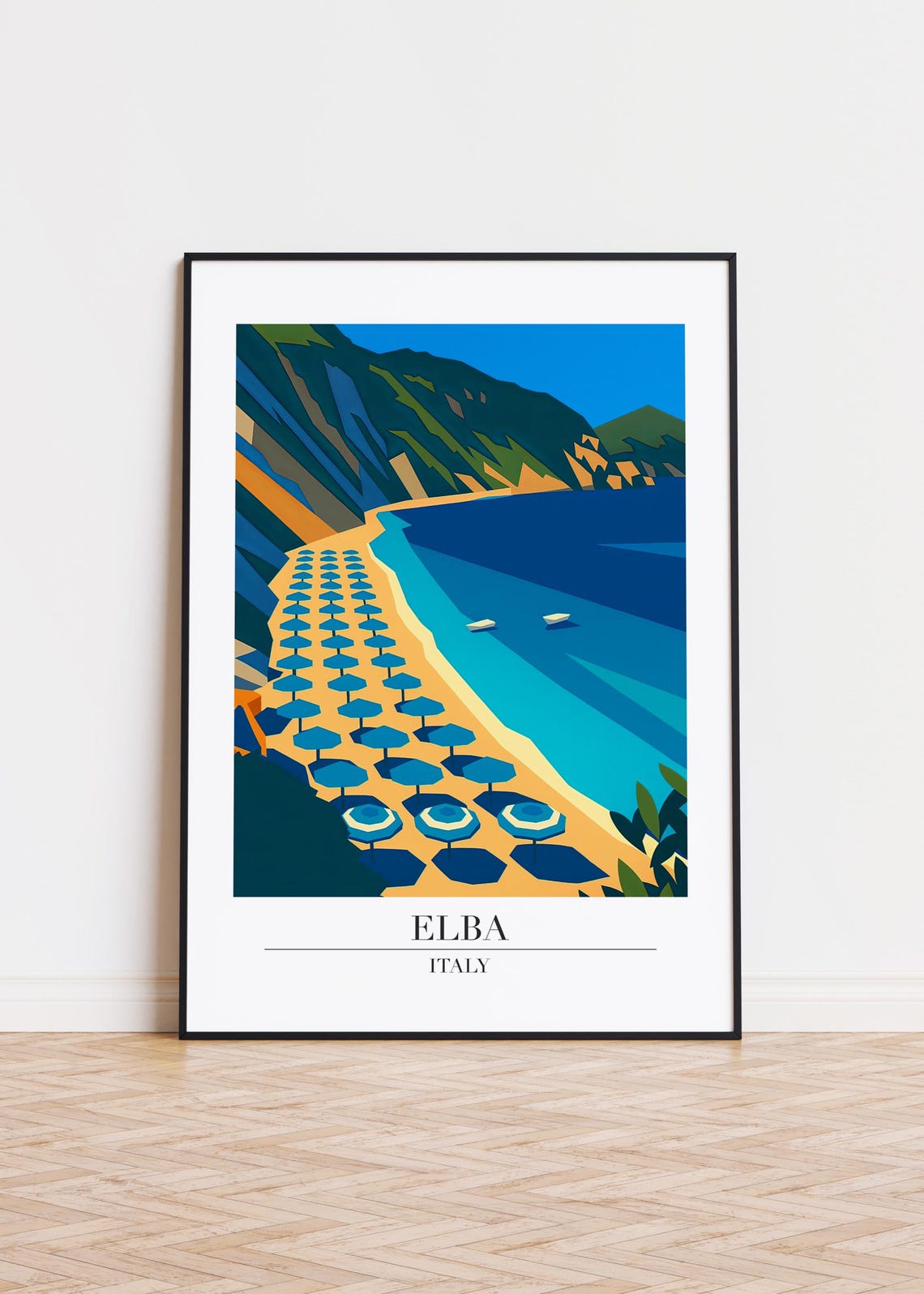 Elba Italy Modern Travel Poster