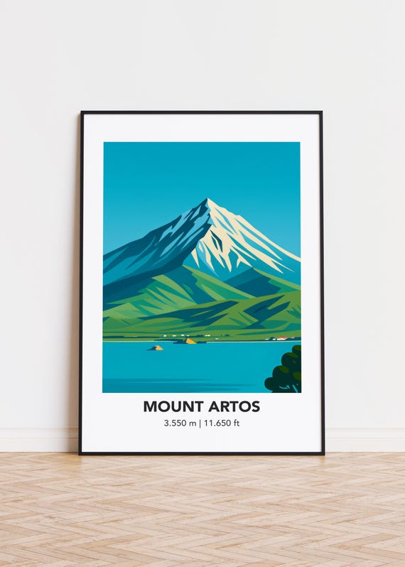 Mount Artos Poster Mountain Illustration Art Print