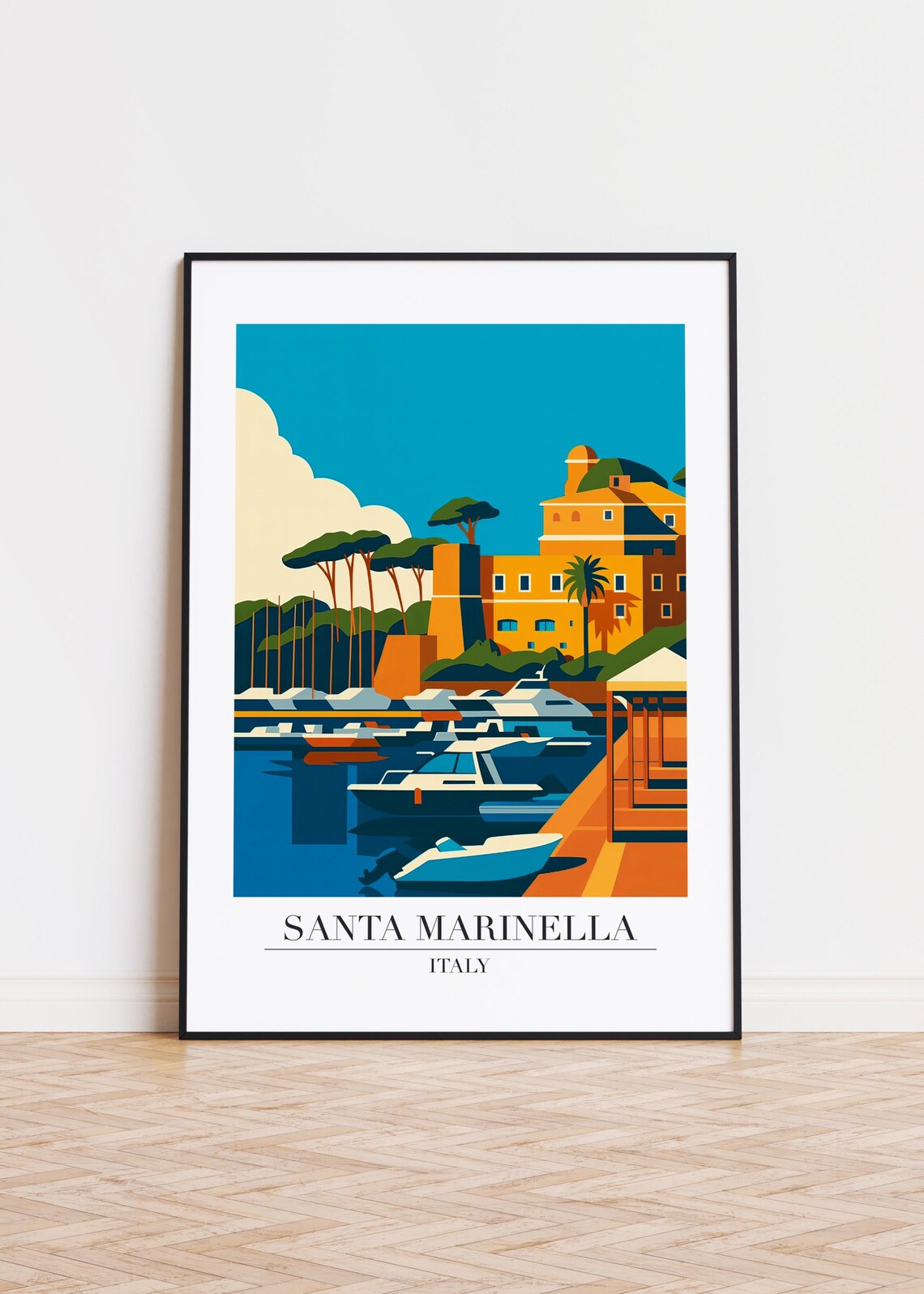 Santa Marinella Italy Modern Travel Poster