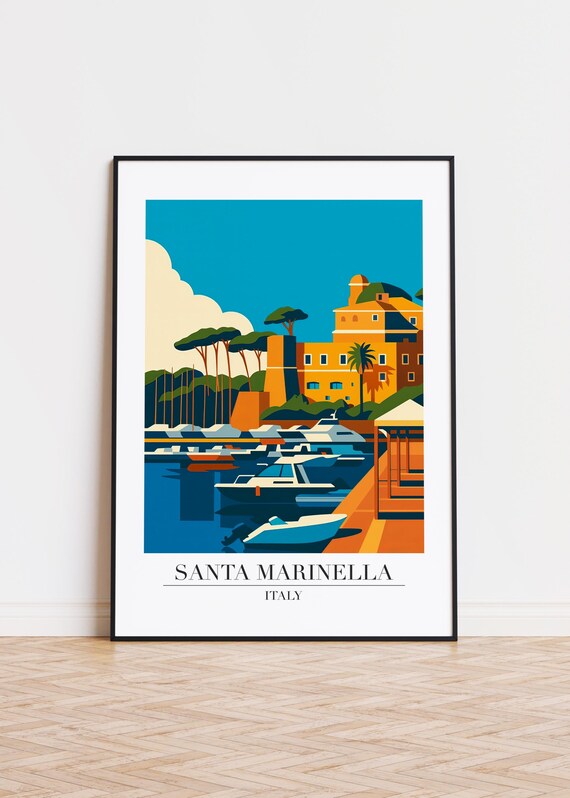 Santa Marinella Italy Modern Travel Poster