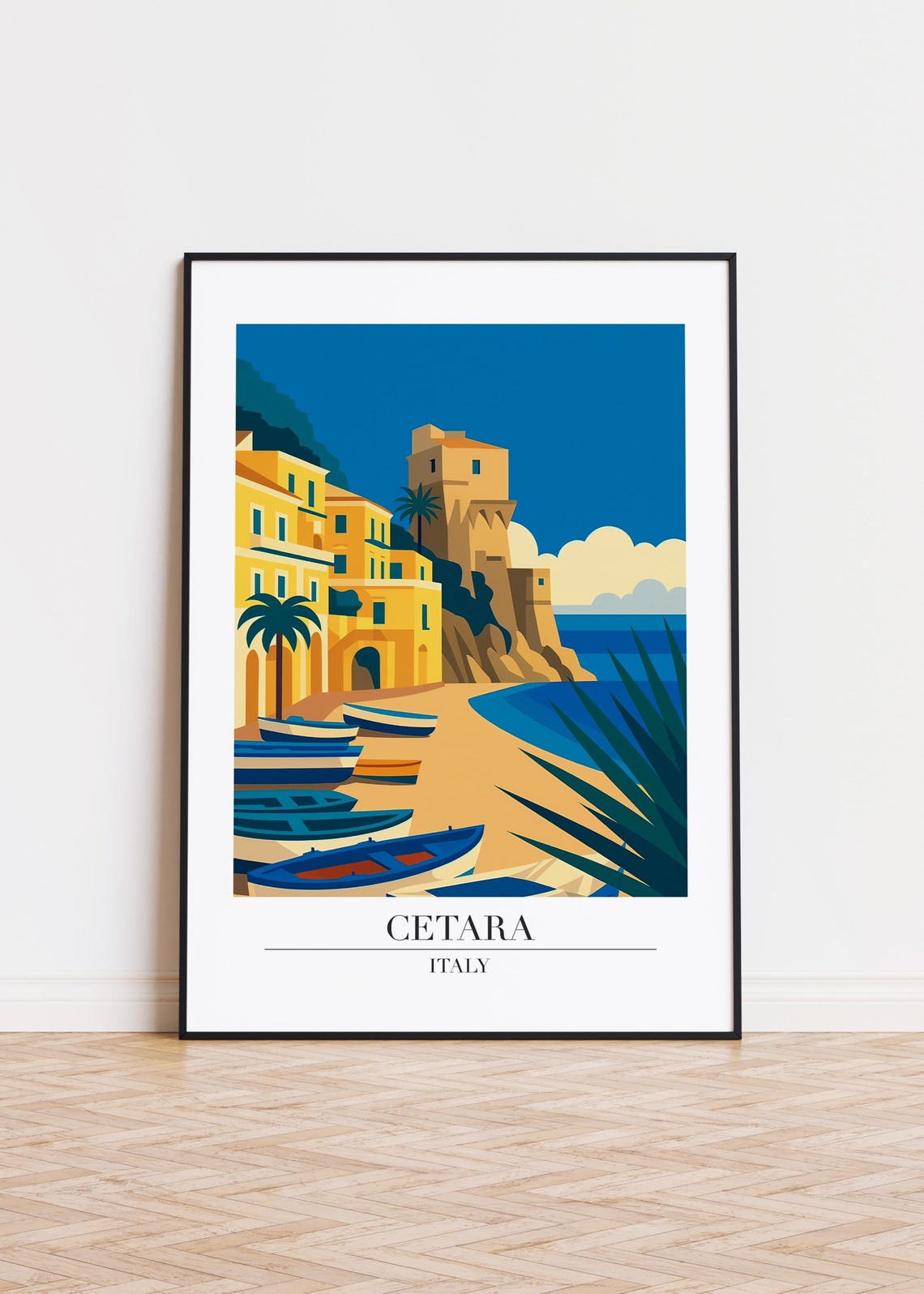Cetara Italy Modern Travel Poster