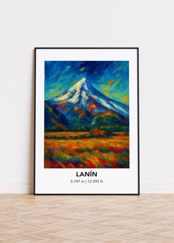 Lann Poster Mountain Print Modern Oil Painting Style Art