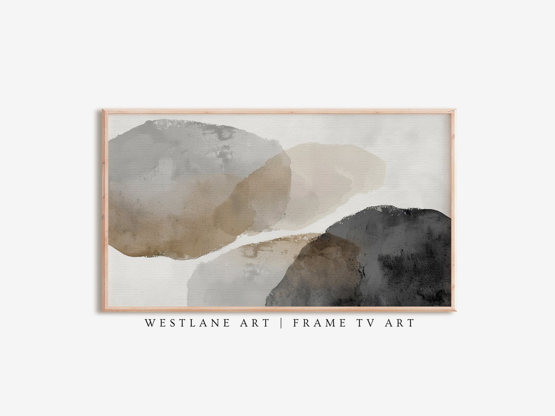 Neutral Abstract Stone Shapes Beige Gray Charcoal Modern Print