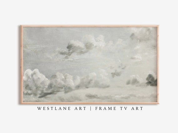 Vintage Cloud Painting Frame Tv Art Farmhouse Tv Art Tv352