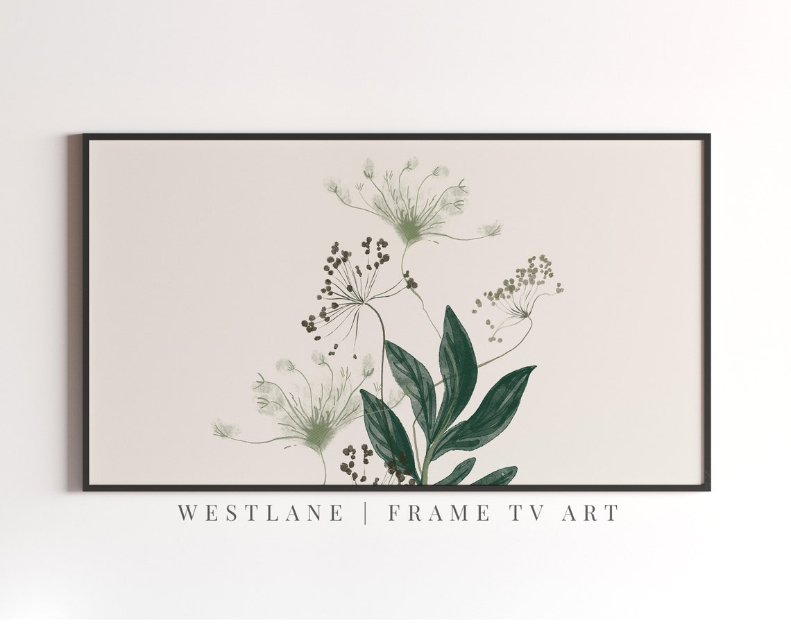 Spring Botanical, Green Flower Art - Image 2